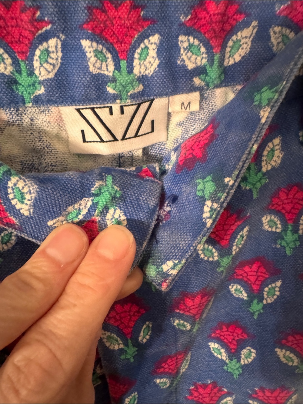 Wide Leg Floral Print Pants in Blue and Pink - Picture 2 of 3